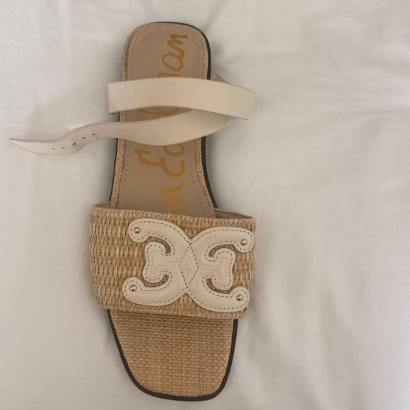 Sam Edelman IIsie Sandals Size 9 Raffia Leather Ankle Strap - Picture 6 of 8